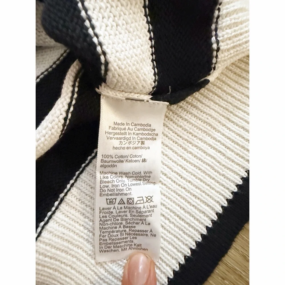 J. Crew Striped half-zip sweater with pearl zipper - Picture 9 of 10